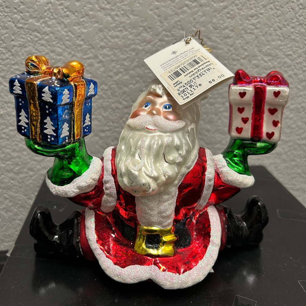 Christopher Radko Santa Nickety Splits oversized ornament